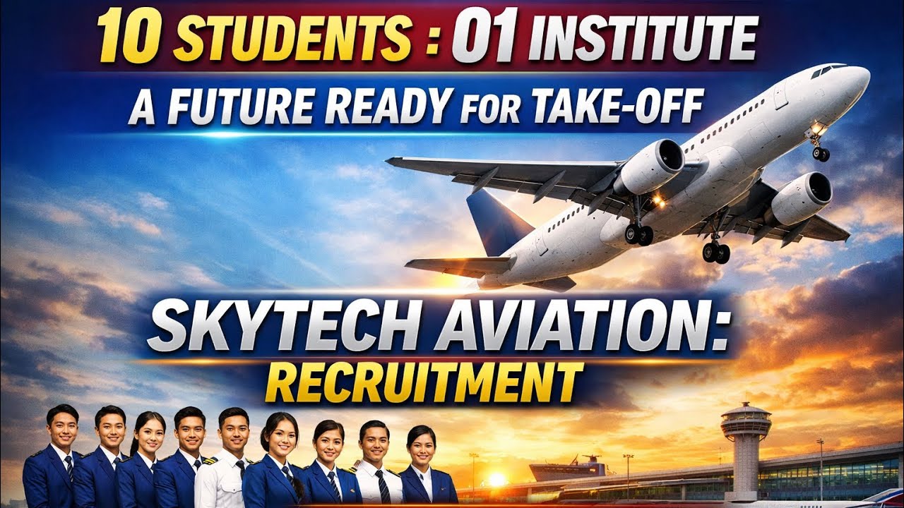 10 STUDENTS : 01 INSTITUTE.  A FUTURE READY FOR TAKE-OFF SKYTECH AVIATION