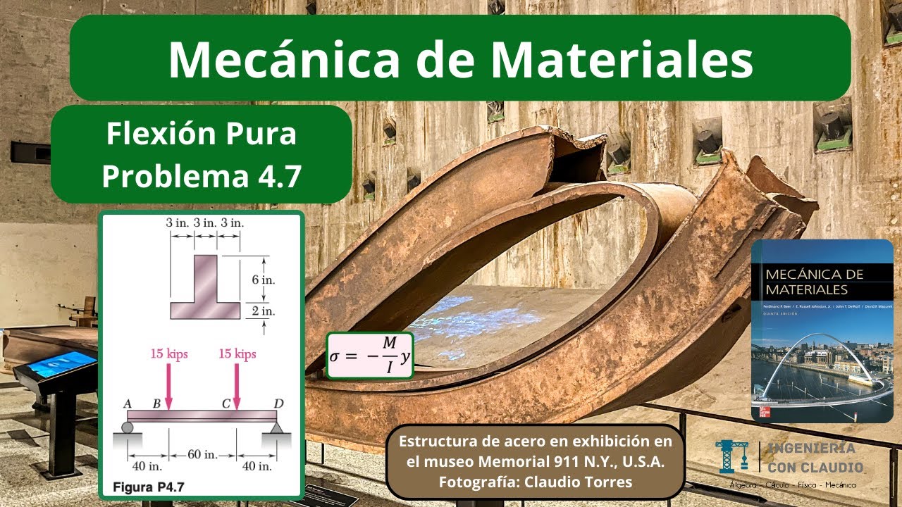 Mecánica de Materiales - Flexión Pura - Problema 4.7 Beer and Johnston