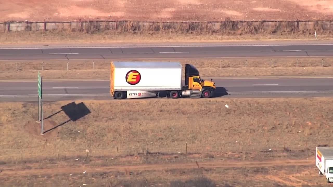 Pedestrian taken to hospital after being hit by semi-trailer on I-44 in southwest OKC