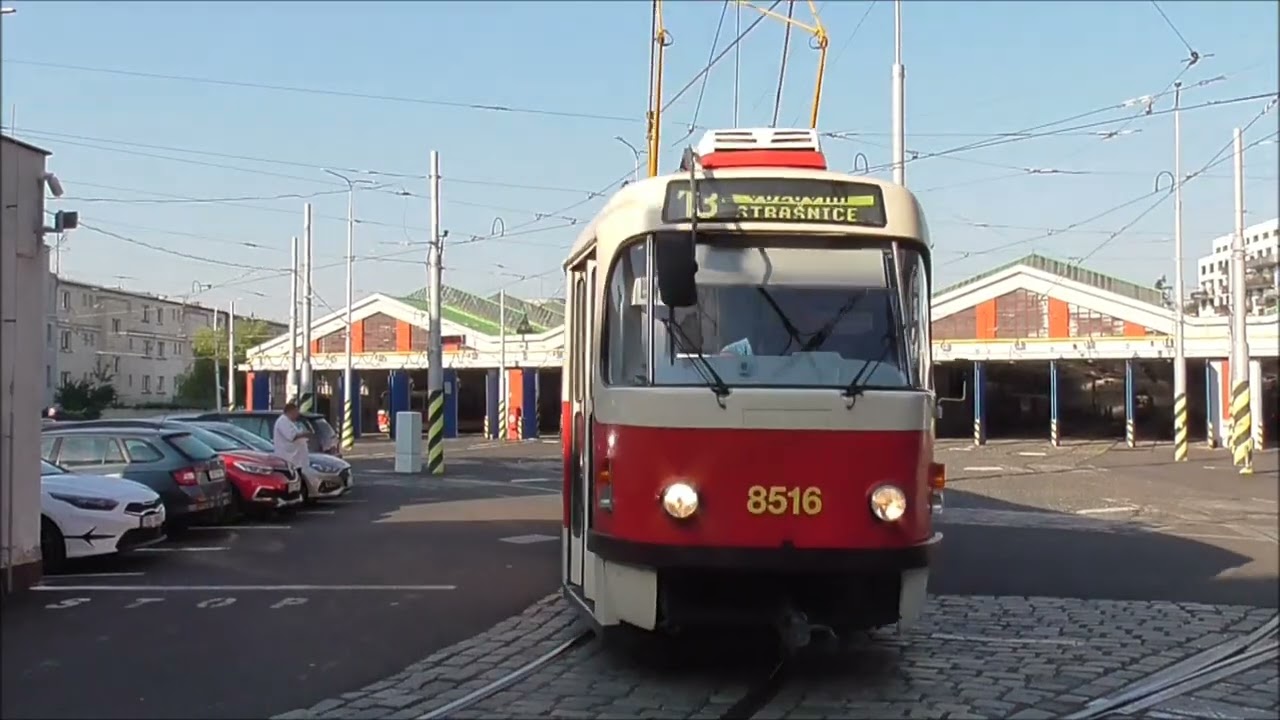 Prague trams at Vozovna Strašnice on 18th September 2024