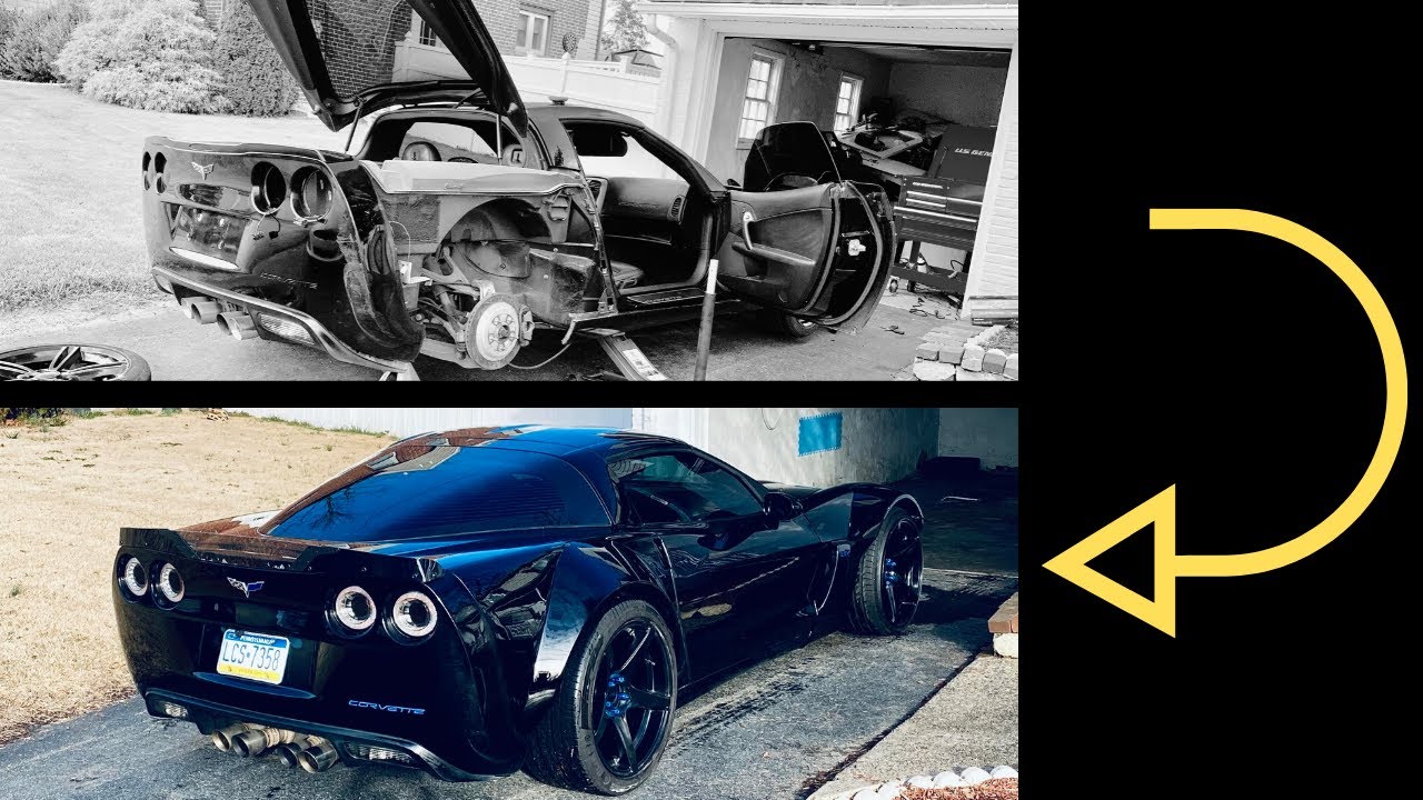 Rebuilding a Salvage C6 Corvette in Under 5 MINS (Wide Body)