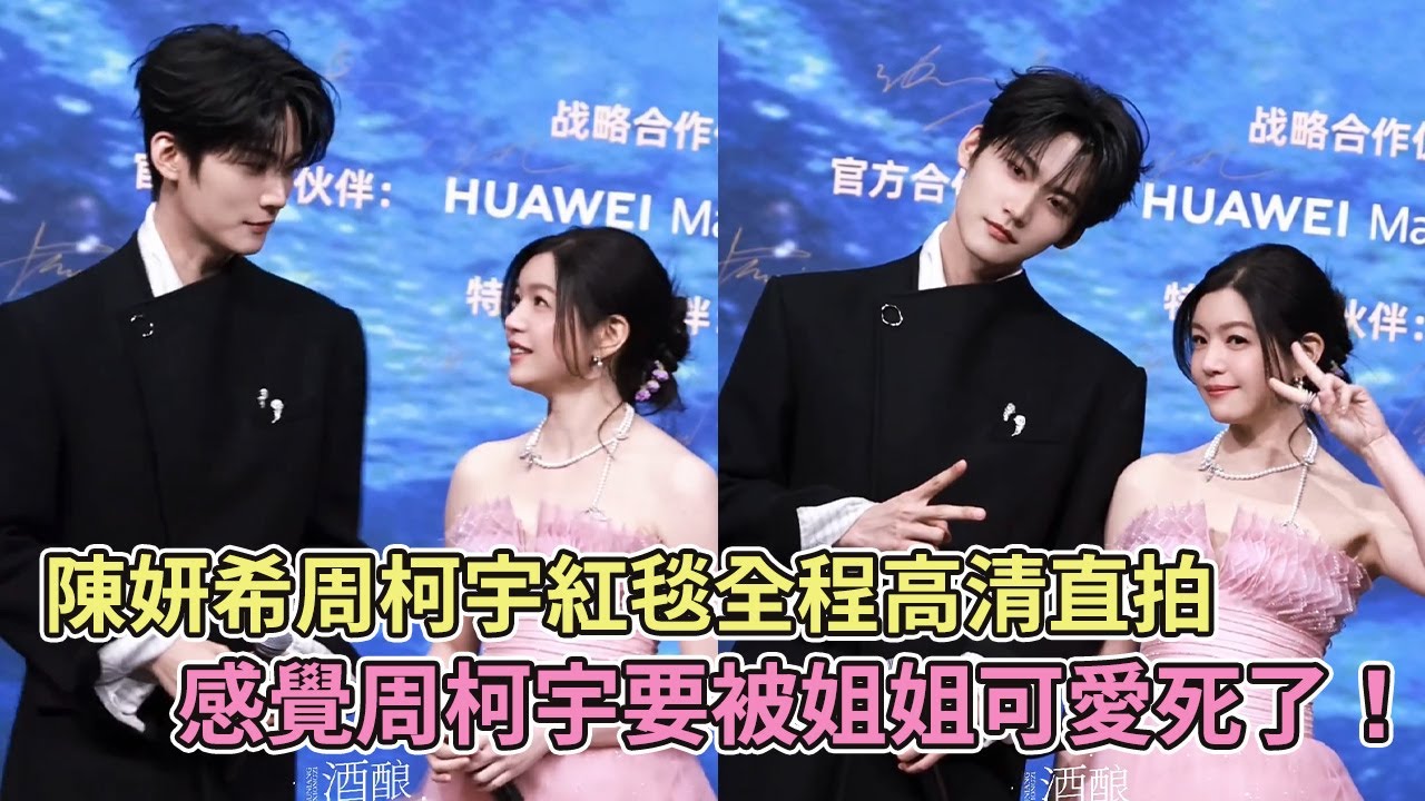 陳妍希周柯宇紅毯全程高清直拍，這個小餃子真是萌之又萌之，感覺周柯宇要被陳妍希可愛死了！【狙擊蝴蝶】