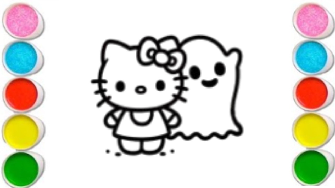 How To Draw Hello Kitty & Fish Drawing & Coloring For Kids and Toddlers_ Child Art 🌈🎨@munnicolor