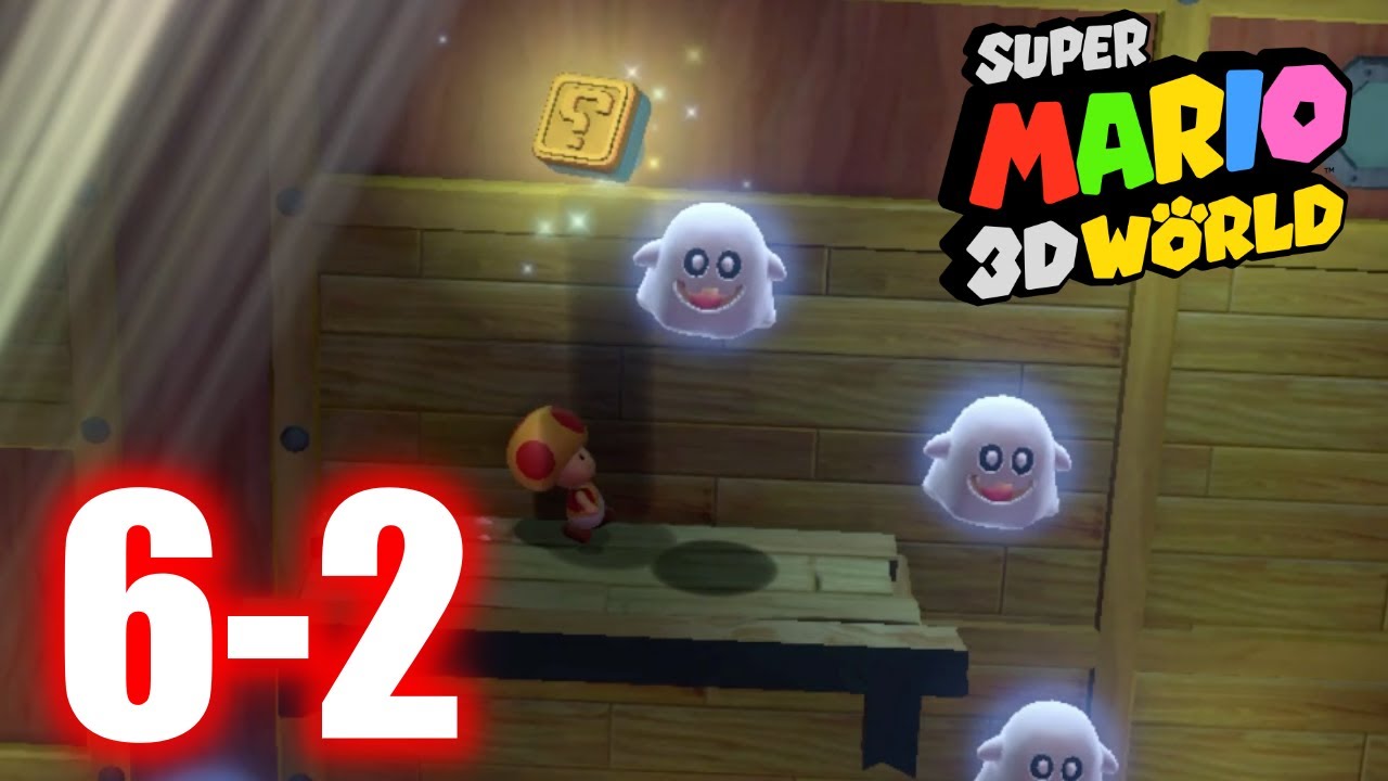 Super Mario 3D World - 6-2 Spooky Seasick Wreck - All Stars & Stamp 100% Gameplay Walkthrough