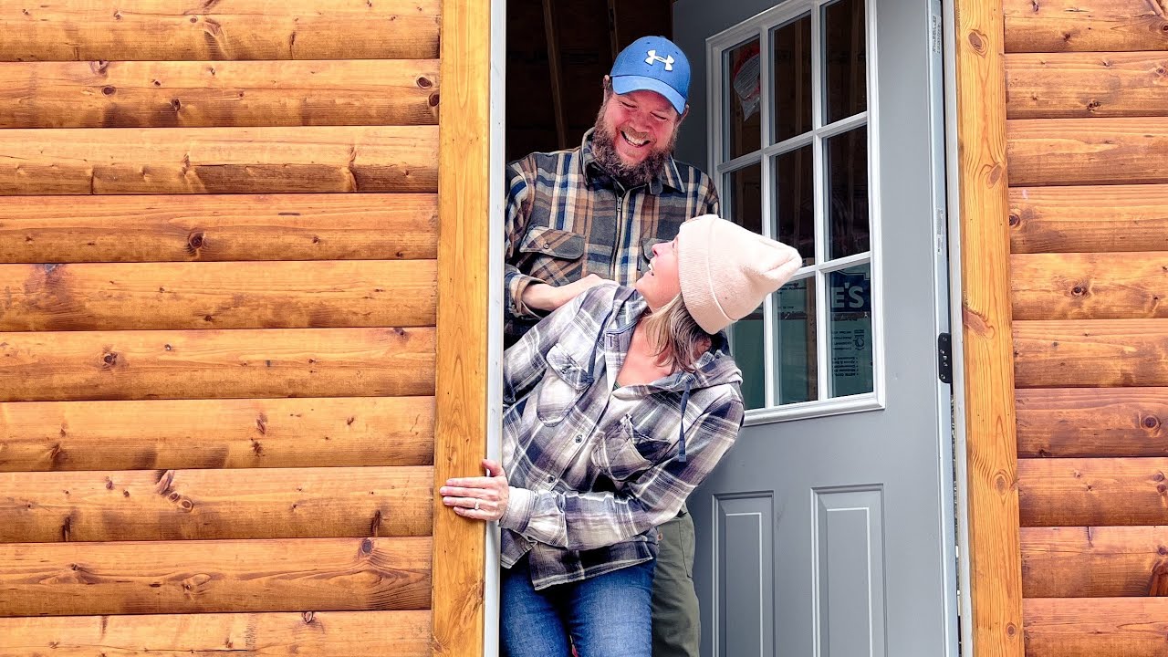Turning our HOUSE into a HOME // Installing our FRONT DOOR on our Cabin Kit Home - Ep. 60