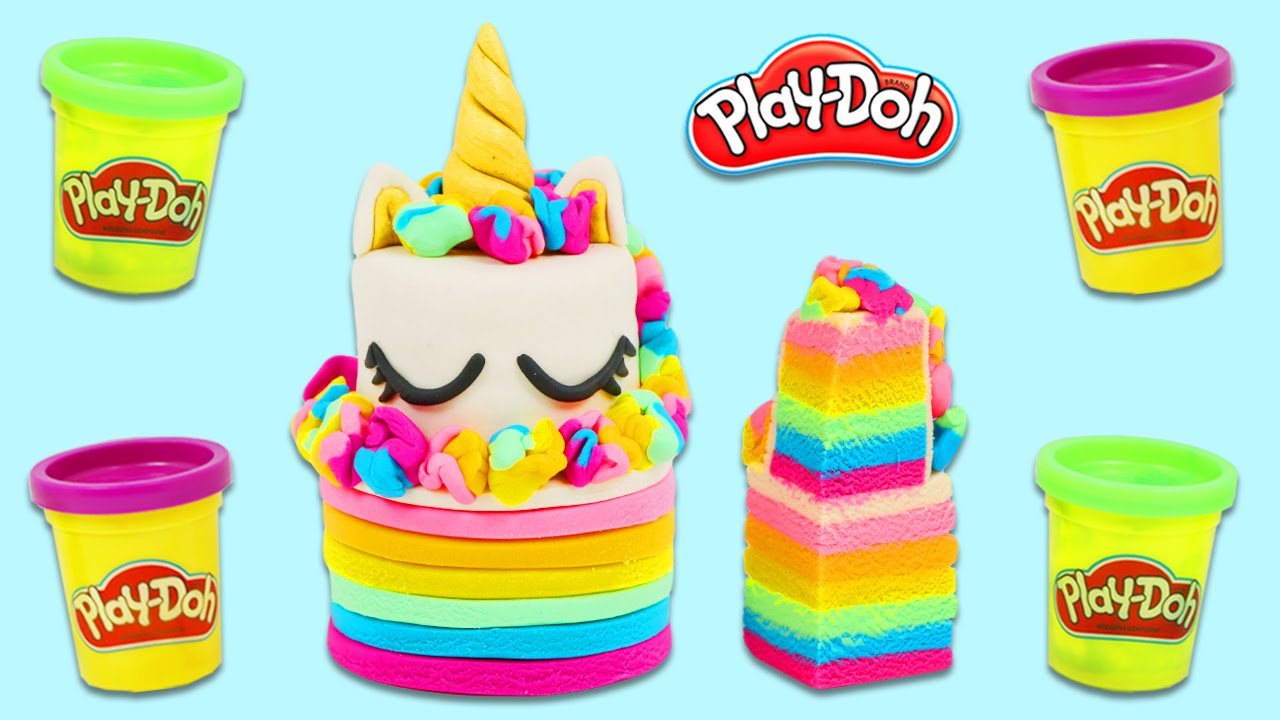 How to Make a Cute Play Doh Unicorn Rainbow Cake!