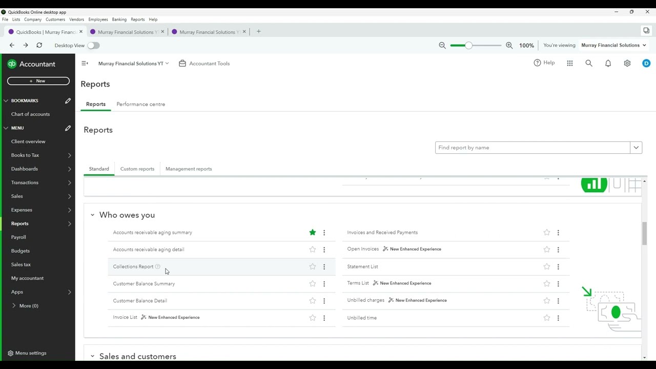 Year end reports Quickbooks Online