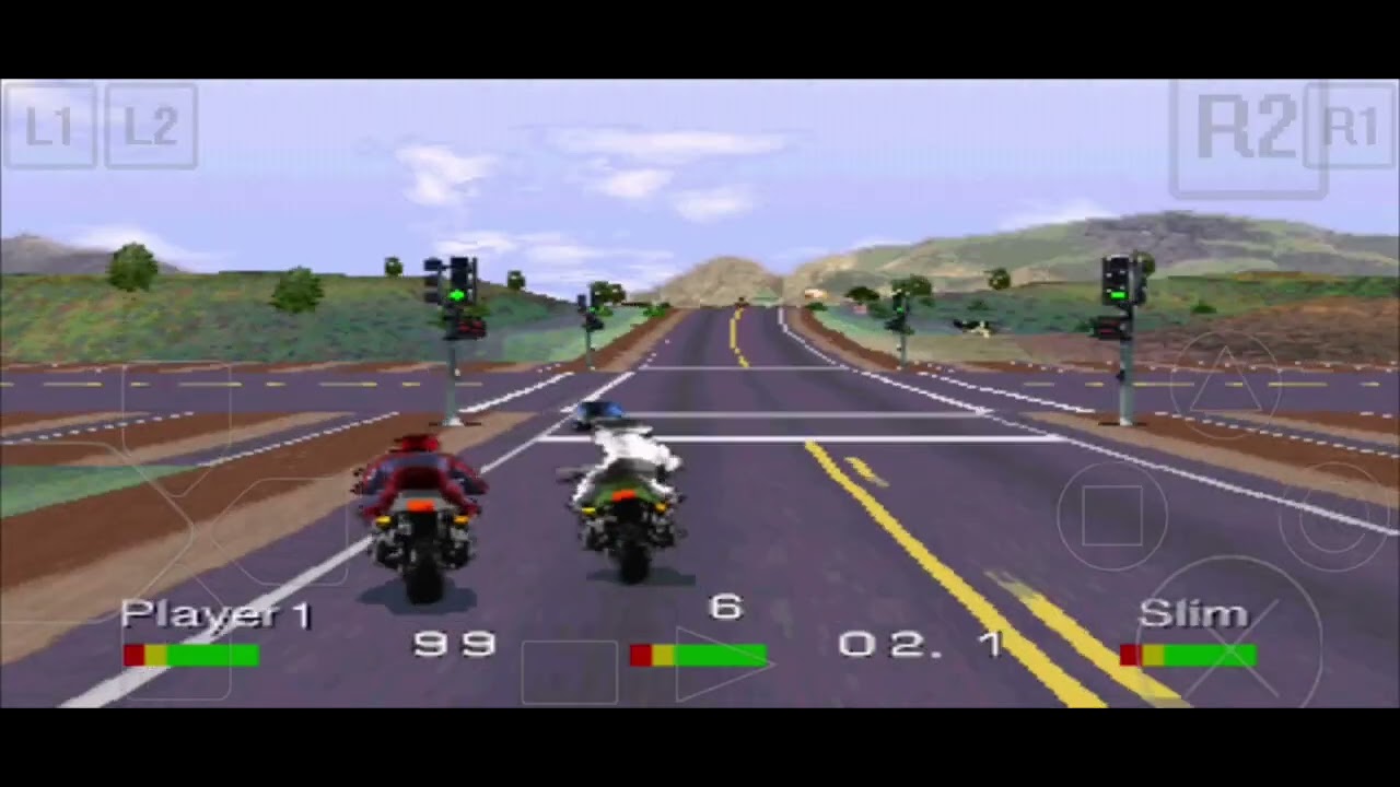 Road Rash (1994) Level 1: Pacific Highway | Thrash Mode | ePSXe Android [1440p 60fps].