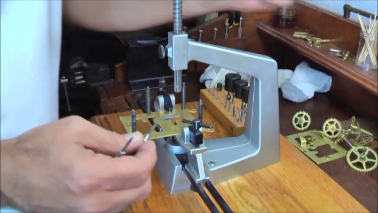 How to repair, install, Installing, pressing, inserting a Bushing in a clock movement