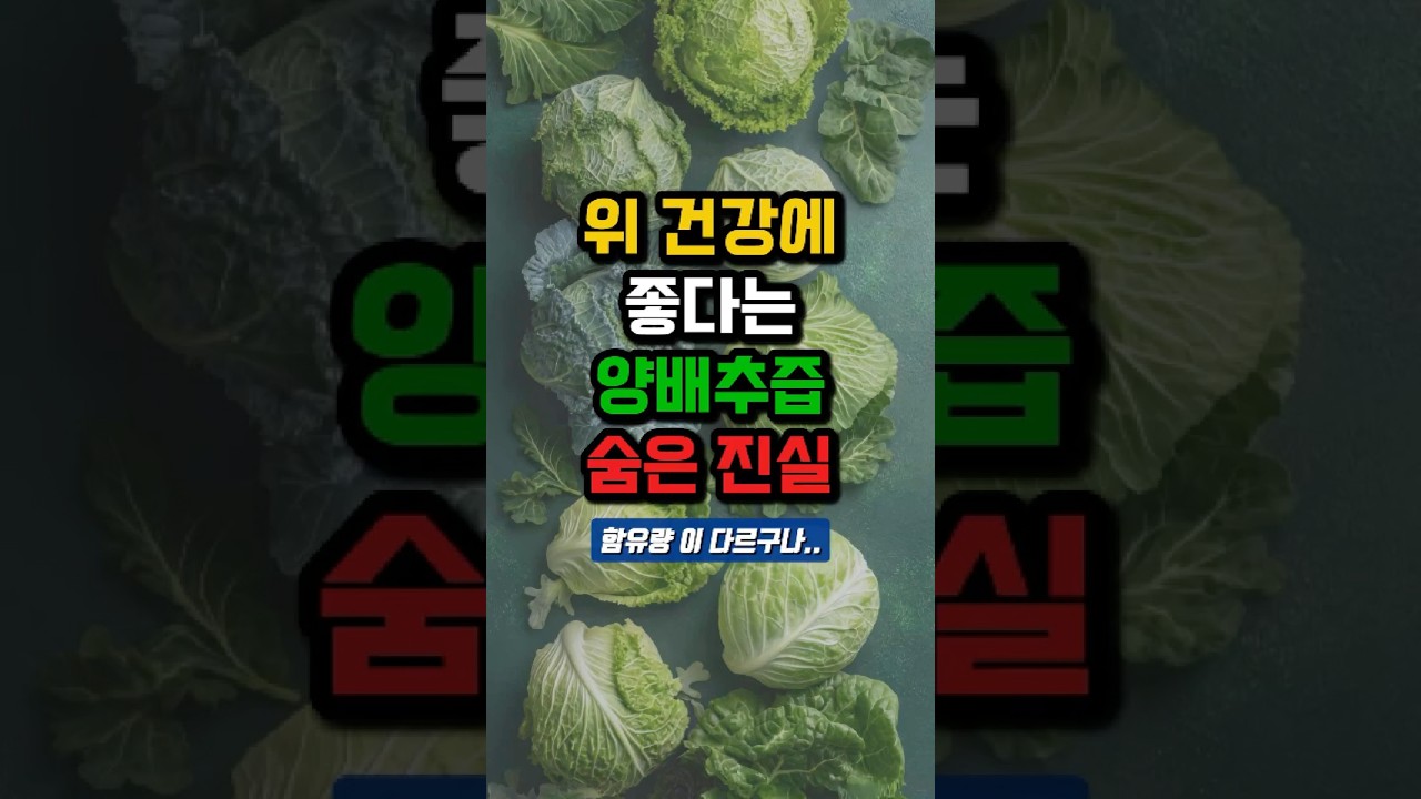 위 건강에 좋다는 양배추즙, 숨겨진 진실은? #역류성식도염 #위에좋은음식