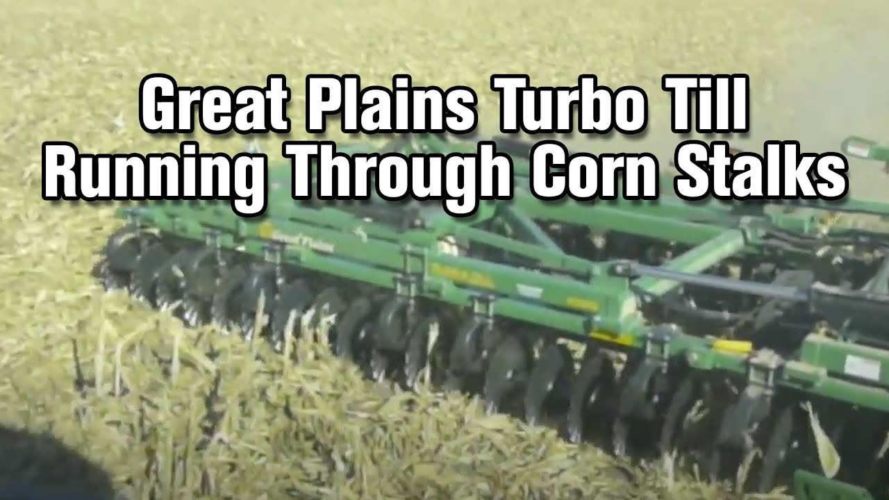 Great Plains Turbo Till Running Through Corn Stalks