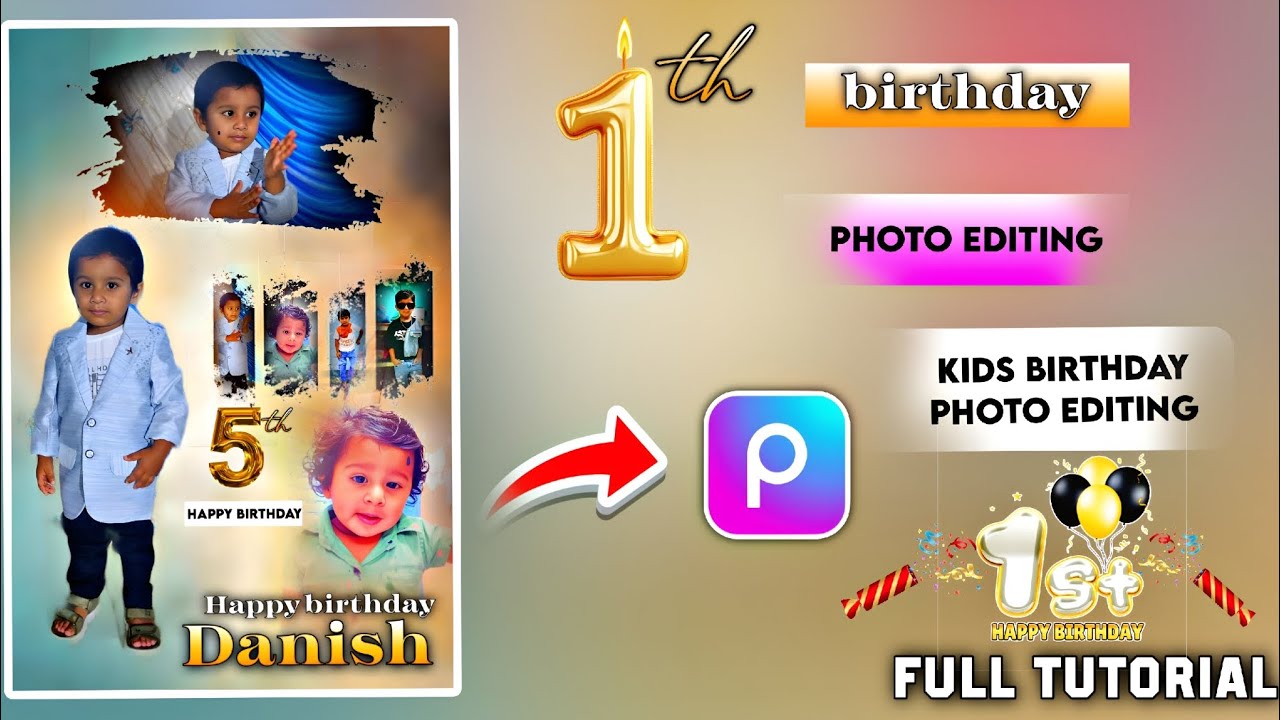 1st happy birthday photo editing in Telugu 1st birthday photo editing in PicsArt App 👇
