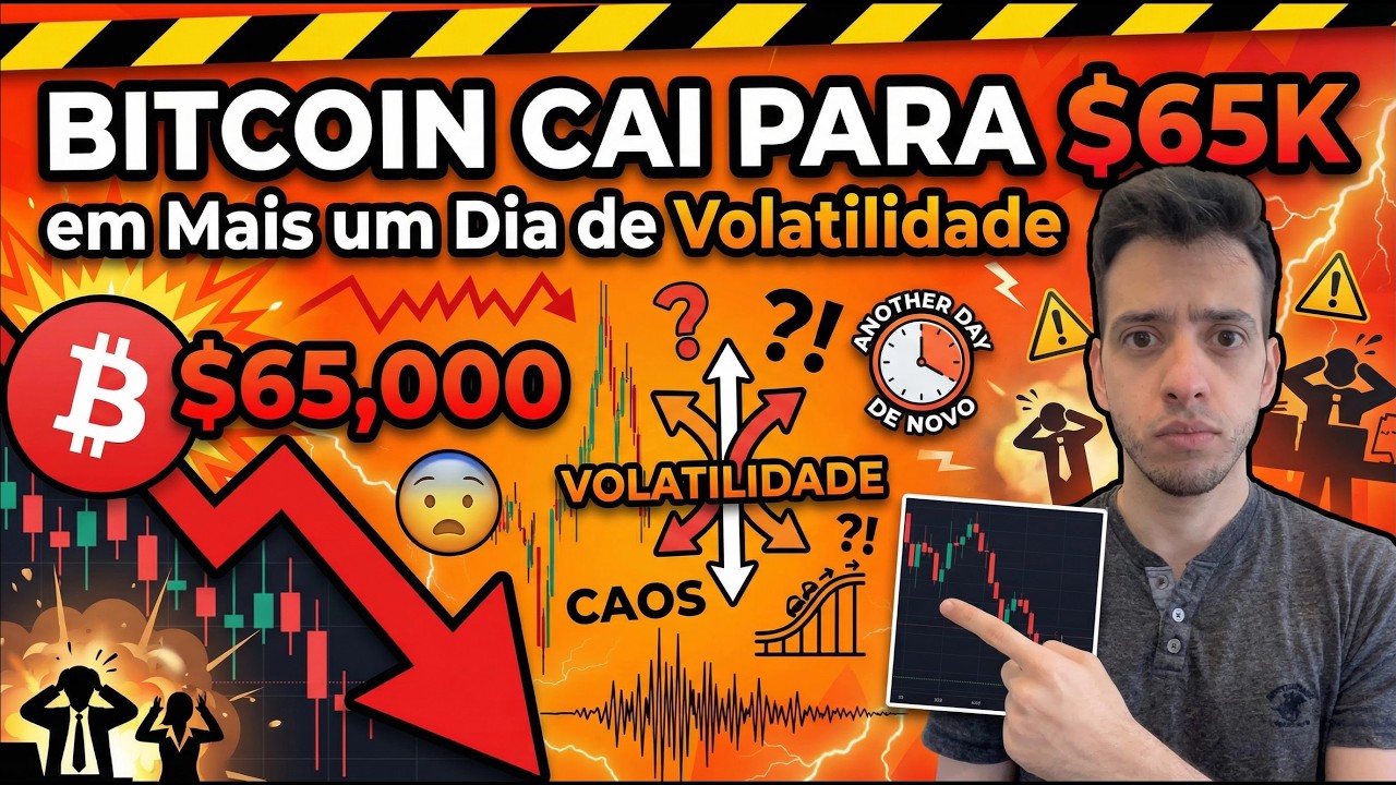 Bitcoin cai para $65k em Mais um Dia de Volatilidade
