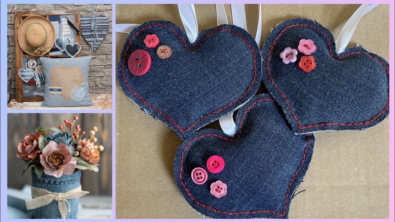 Old jeans work in Interior Design Beauty from jeans Pieces | Warm Handmade Decor for Home