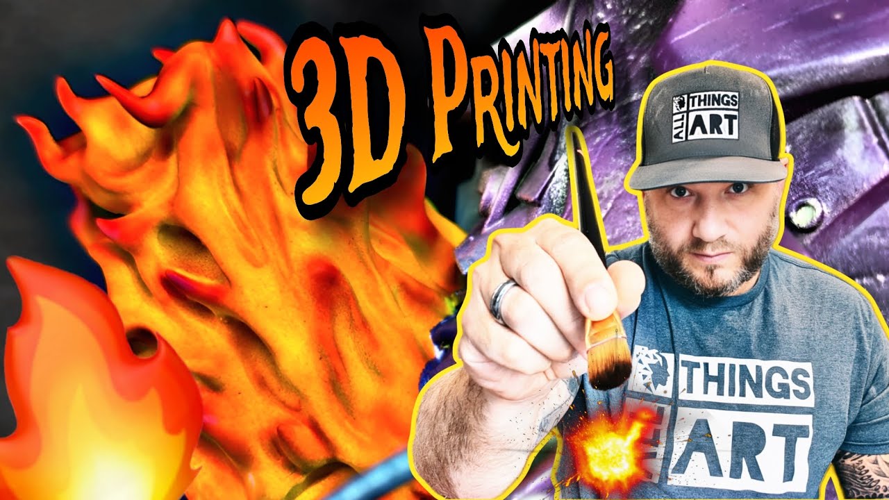 КАК НАРИСОВАТЬ ОГОНЬ 🔥 АЭРОГРАФИЯ ОГНЕННОГО ВЗРЫВА НА ВАШИХ 3D-РАСПЕЧАТКАХ