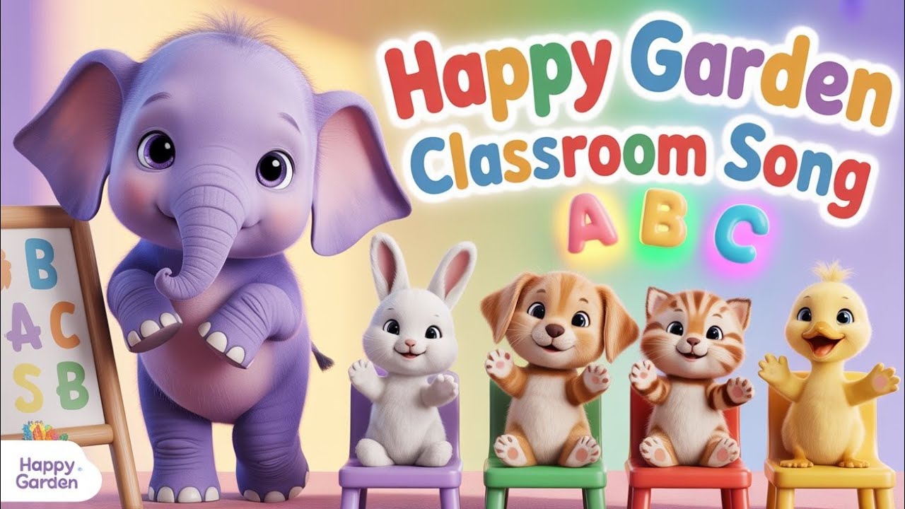Happy Garden Classroom Song 📚 | ABC Learning with Purple Hathi | 3D Nursery Rhyme
