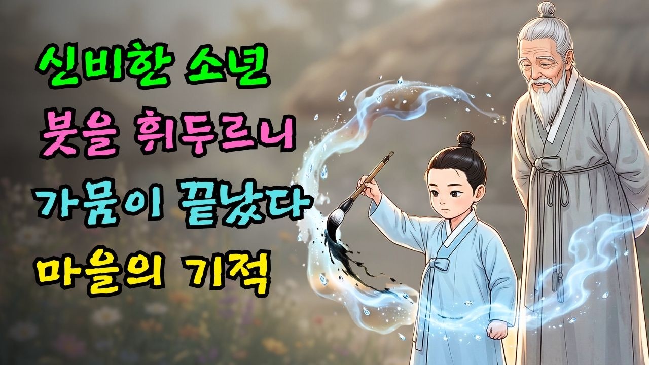 신비한 소년이 붓을 휘둘러 마을의 가뭄을 단번에 끝내버린 기적