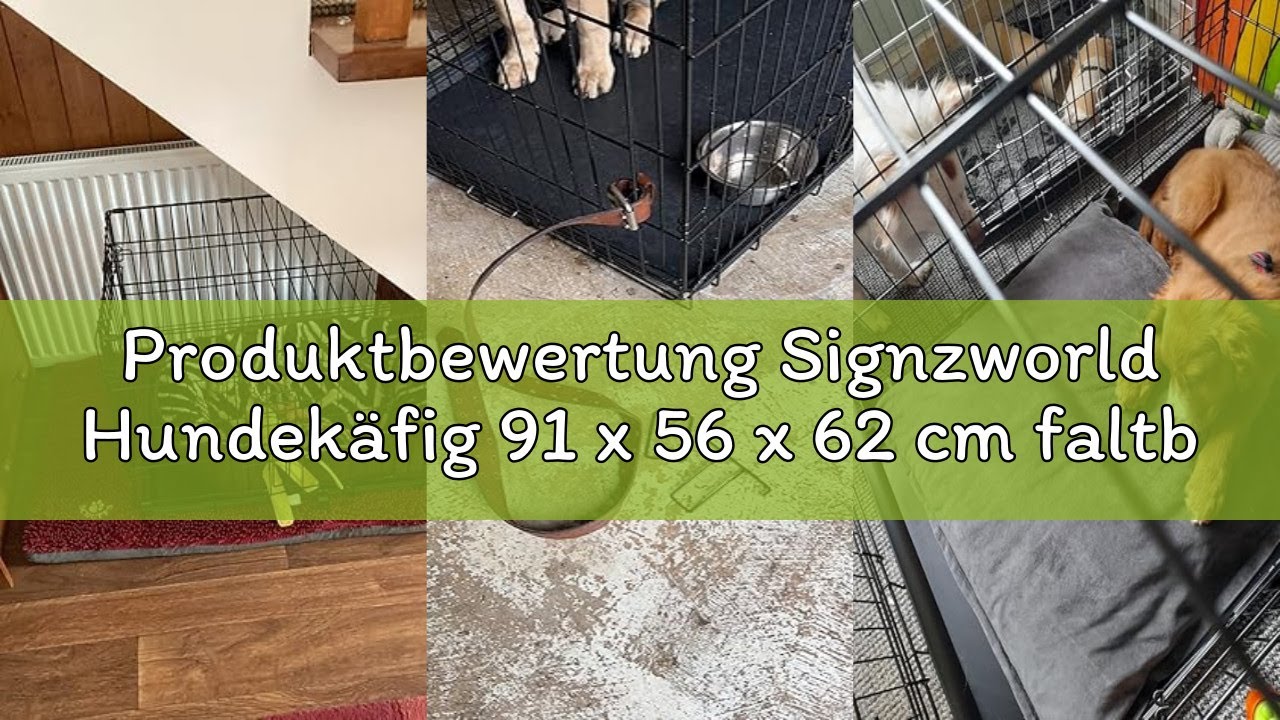 Produktbewertung Signzworld Hundekäfig 91 x 56 x 62 cm faltbar mit 2 Türen Transportkäfig Auto Hunde