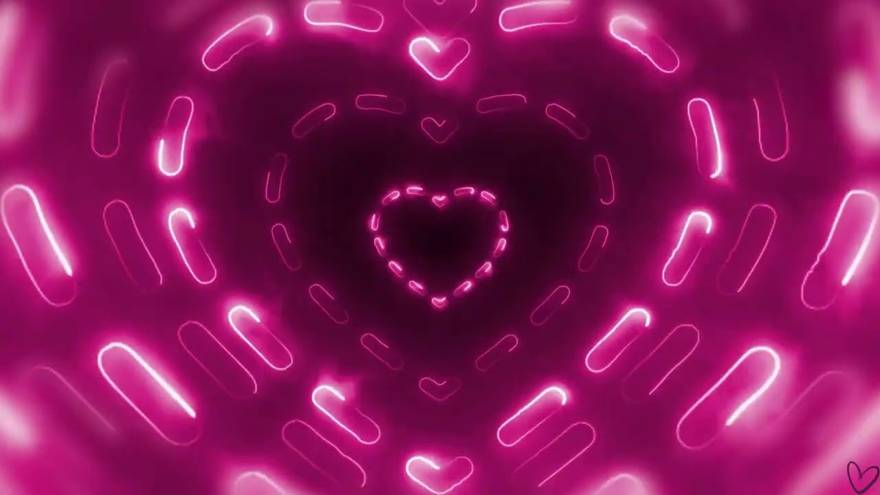 Pink Neon Heart Tunnel 💗 | Romantic Love Backdrop | Aesthetic Visuals loop