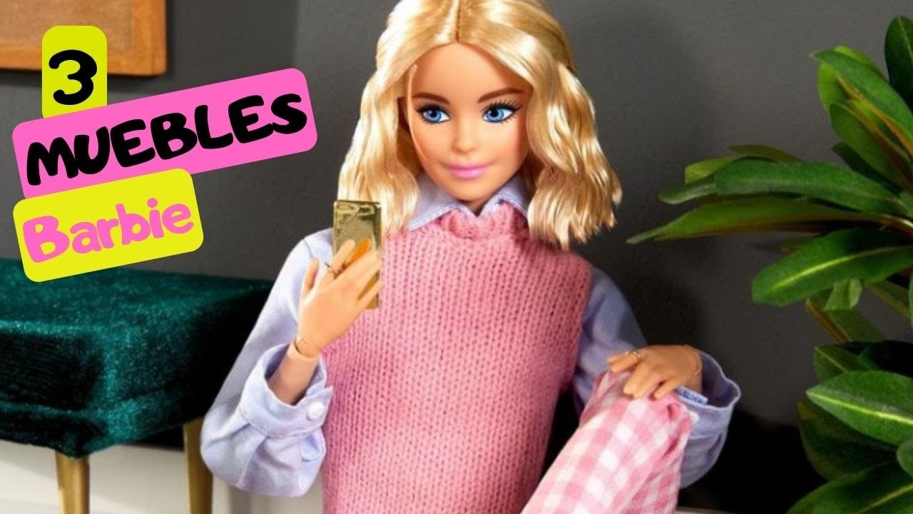 3 Manualidades MUEBLES para Barbie para hacer en fin de semana! 🪑👗🙌 Estufa, Comedor y Ropero!