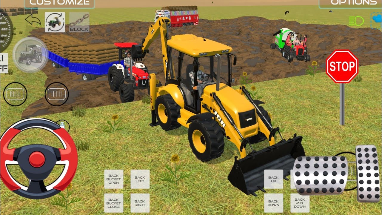 🔴Drive JCB and Uploading 🪨🏗Stone From Dumper🌋Truck in Game#truck​ #jcb​#tractor​#dumper​#games​ 0139