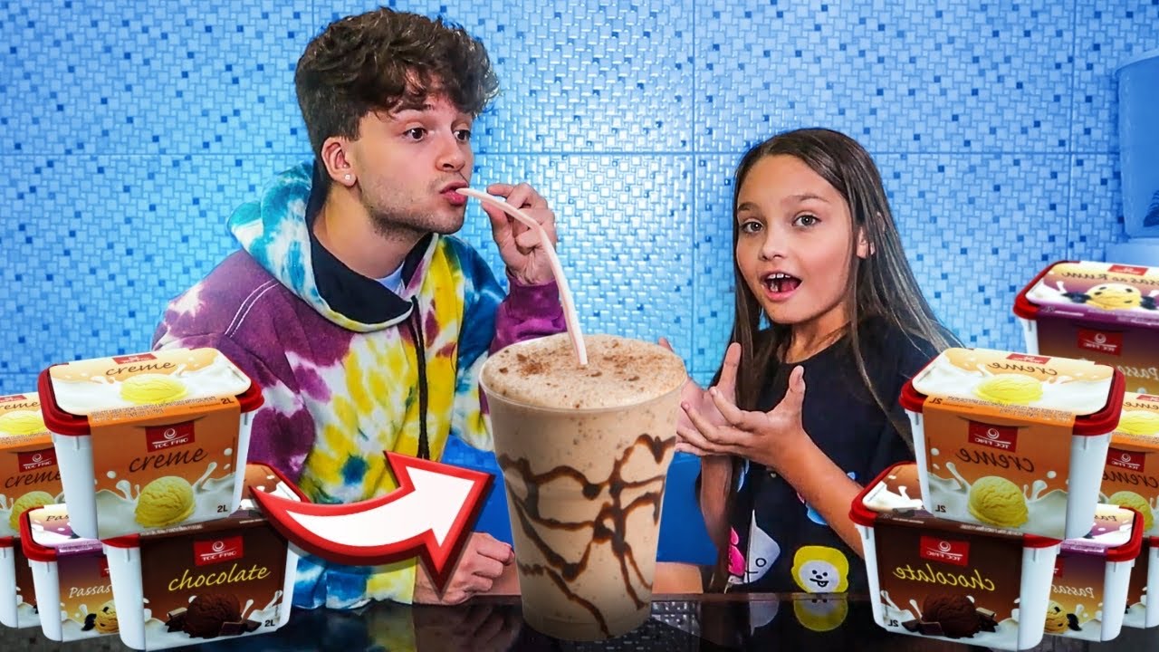 FIZEMOS um MILK SHAKE GIGANTE com TODOS os SORVETES DO MERCADO