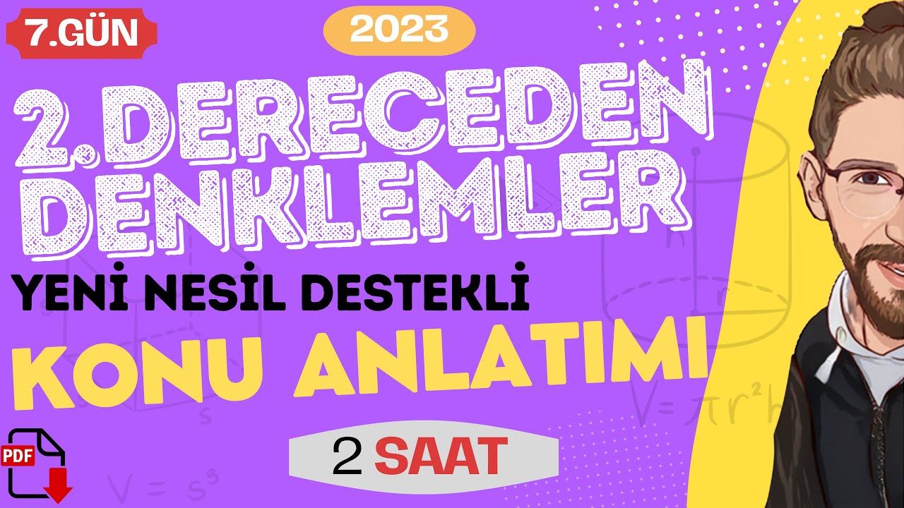 2.DERECEDEN DENKLEMLER | Konu Anlatımı | 6.GÜN | 80 Günde AYT Matematik | RENKLİ ÜCRETSİZ PDF