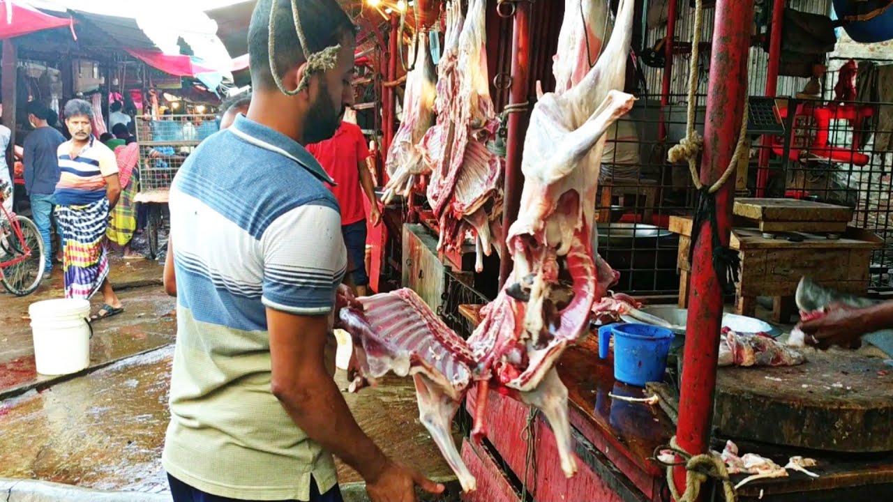 Full Mutton Meat / Goat Cutting And Cleaning in Meat Market By BD Fish Ep-142