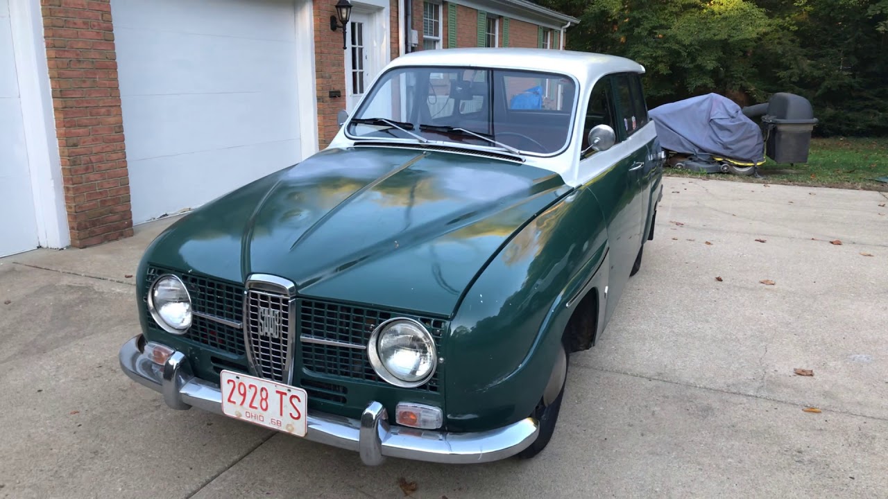 1968 Saab 95 V4 startup and tour