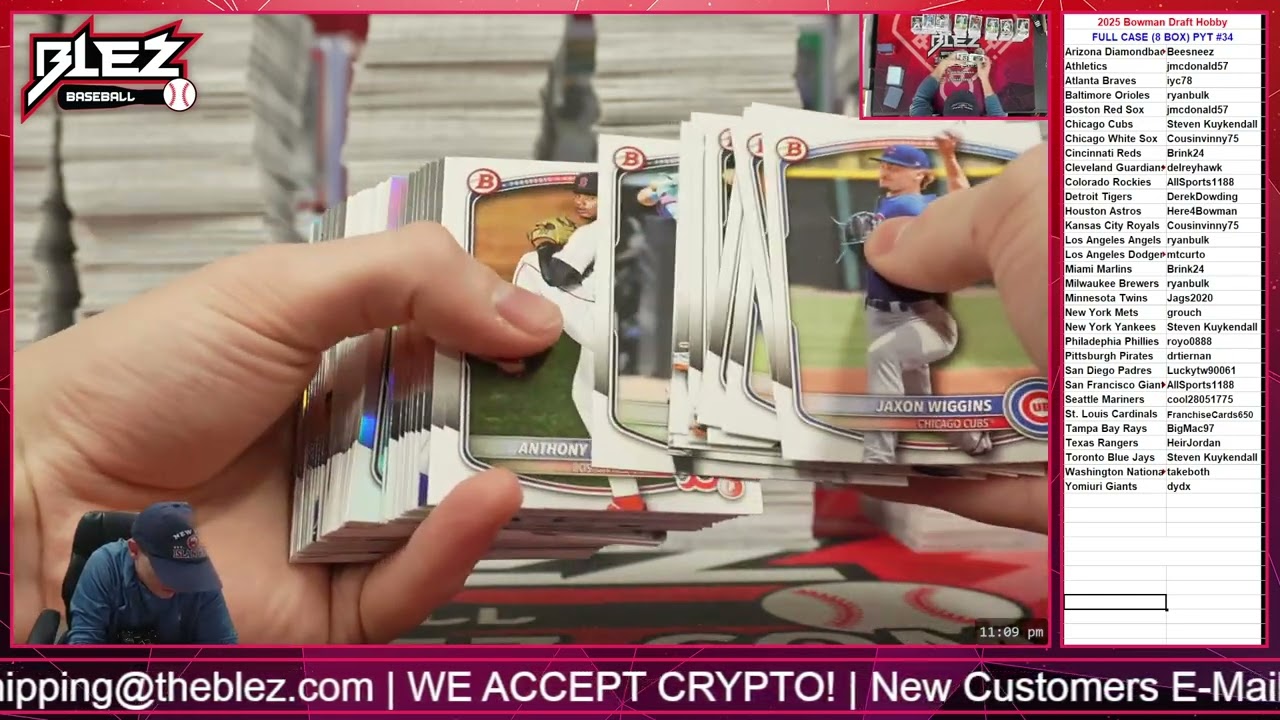 2025 Bowman Draft Hobby FULL CASE BREAK #34 PICK YOUR TEAM