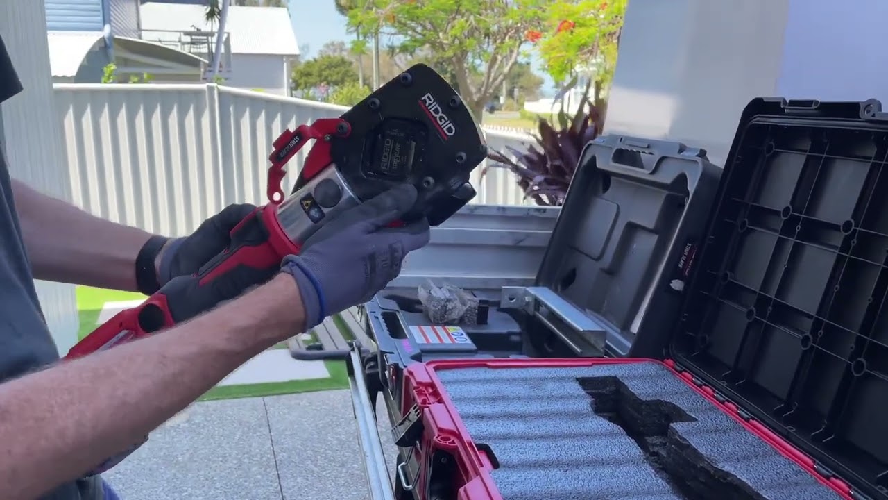 Ridgid StrutSlayr with Milwaukee Press tool