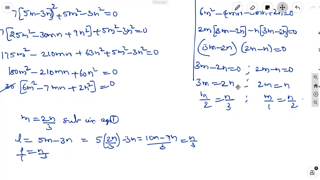 Inter maths 1(B)-direction ratios & direction cosines-Find dc's of l-5m+3n=0 and7l^2+5m^2-3n^2=0 -1