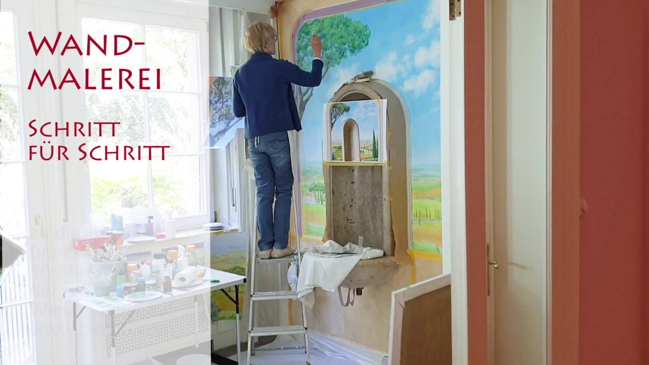 Wandmalerei lernen - ein Wandbild Schritt f&uuml;r Schritt aufbauen. Hol Dir das komplette 30min Tutorial