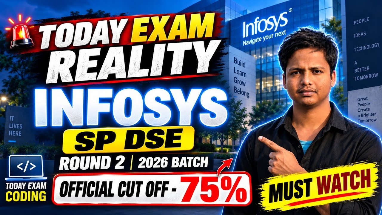 Infosys SP DSE Round 2 Today Exam Reality | Official Cutoff 75% | Today Coding Questions