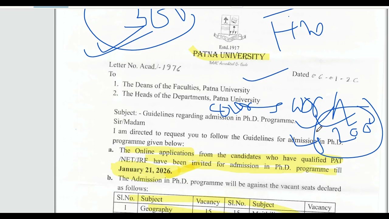🎓 PATNA UNIVERSITY Ph.D. PAT 2025 Application Process LIVE – Apply Now! 🔥