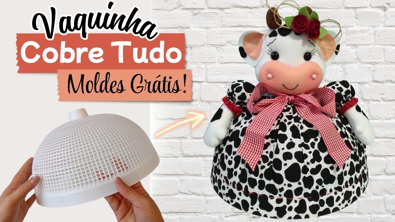Vaquinha Cobre Bolo/ Cobre Tudo/ MOLDES GRÁTIS/ DIY/ Presente dia das mães!
