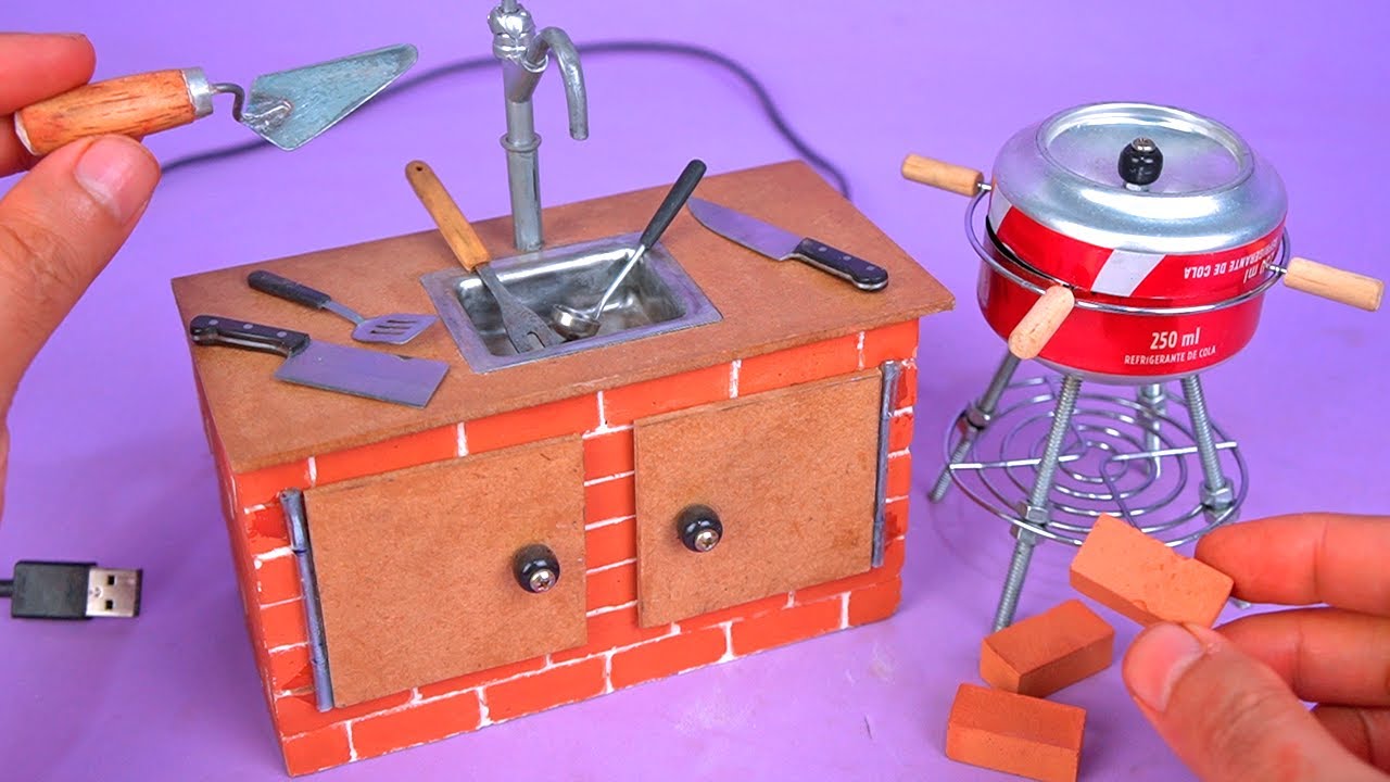 Удивительные MINI SINK и BARBECUE сделаны с мини-кирпичами и перерабатываемыми материалами