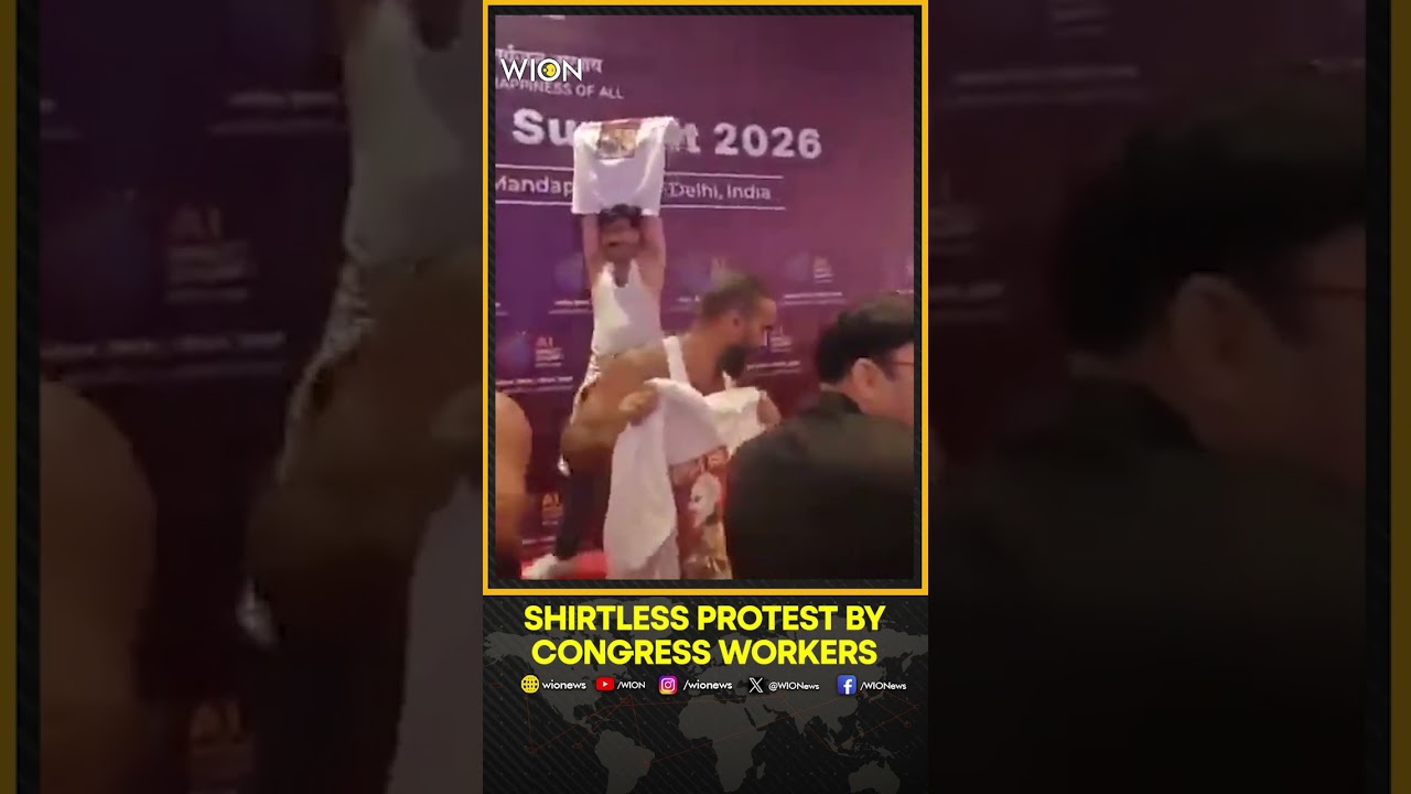 Congress Protests: Shirtless Protest By Youth Congress Workers | Shorts