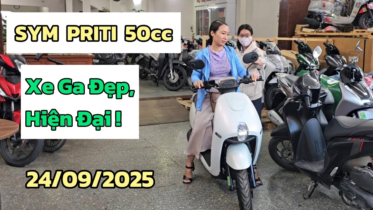 Giới thiệu SYM PRITI 50cc cho c&aacute;c em học sinh: bền, đẹp, hiện đại tại CH Mai Duy&ecirc;n. Khải Phạm #sym 