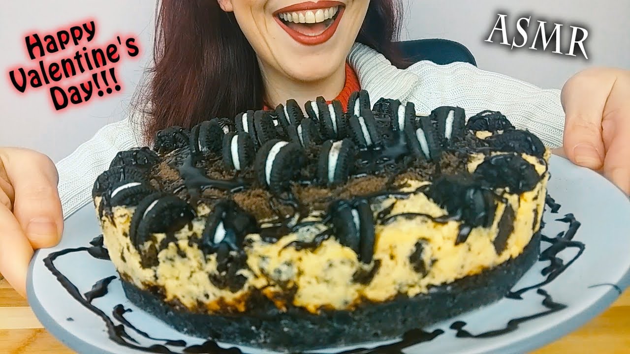 ASMR Dessert: Oreo Cookies & Cream Cake | Happy Valentine's Day | No Talking