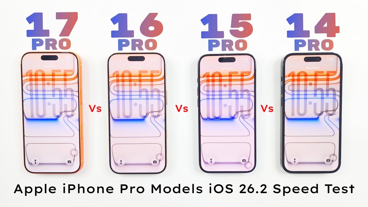 iPhone 17 PRO vs 16 PRO vs 15 PRO vs 14 PRO - iOS 26.2 SPEED TEST 🔥