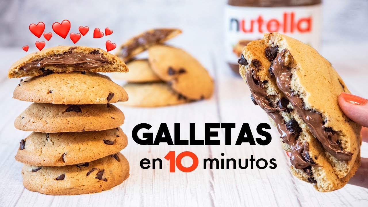 GALLETAS de Chips de Chocolate con NUTELLA 🍪🍫 | Postres Fáciles y Rápidos