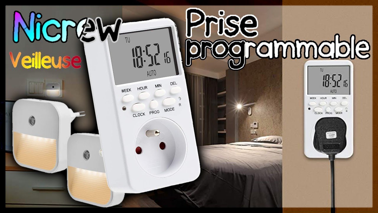 NICREW / PRISE PROGRAMMABLE digitale (pour aquarium, ...) + VEILLEUSE
