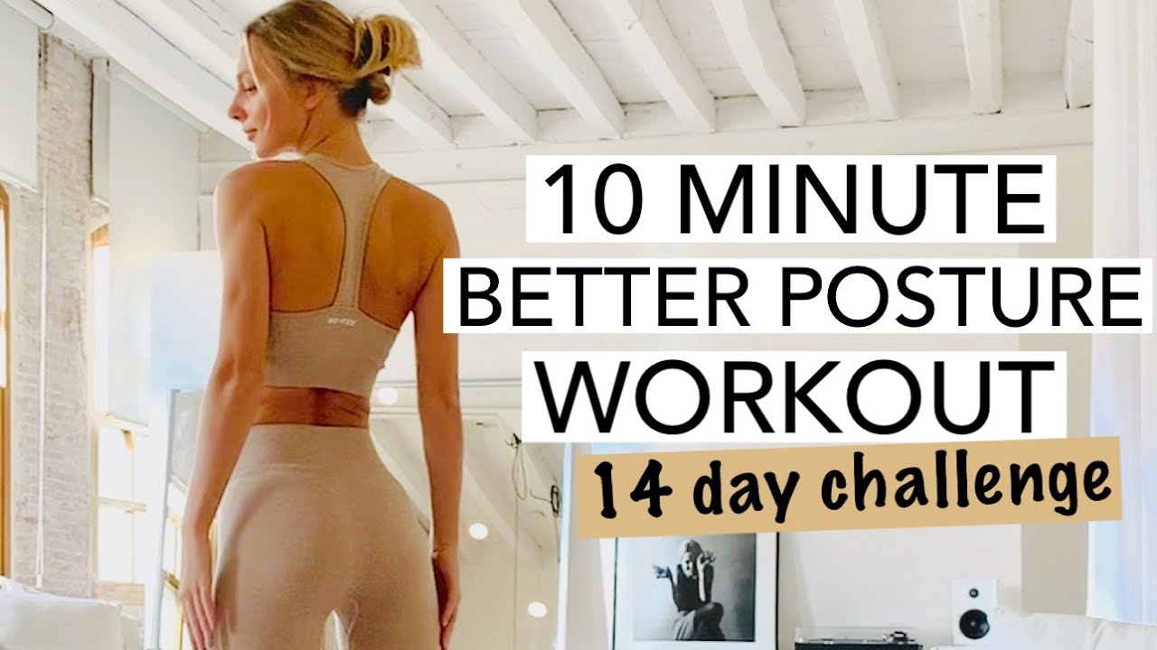 10 MIN POSTURE WORKOUT/ STAND TALLER/ 14 DAY CHALLENGE/ Angela Kajo