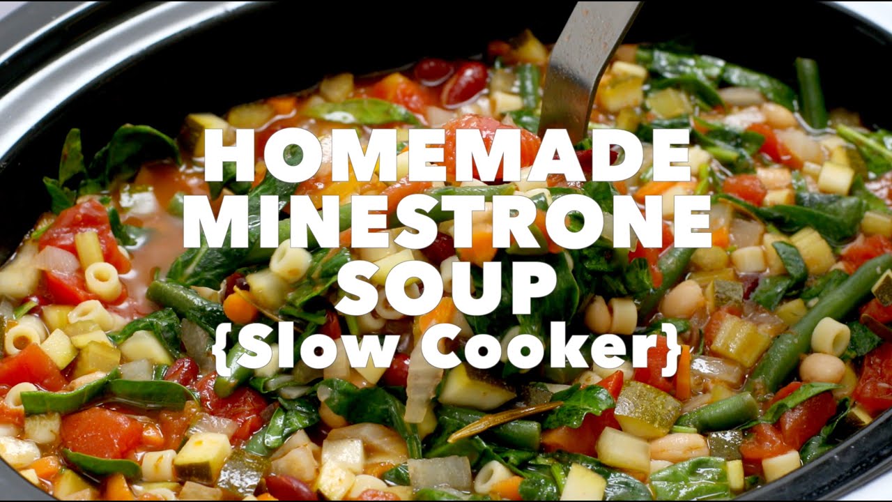Homemade Minestrone Soup (Slow Cooker)