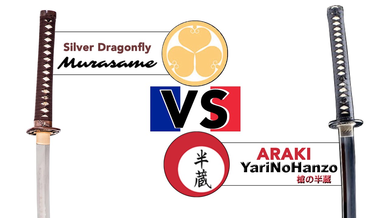murasame katana Silver Dragonfly vs Araki katana yarinohanzo katanamart review en français