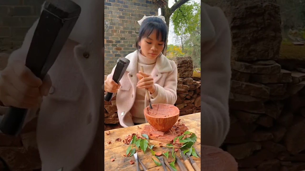 Handmade wooden Bowl 🥣#shorts #ytshorts
