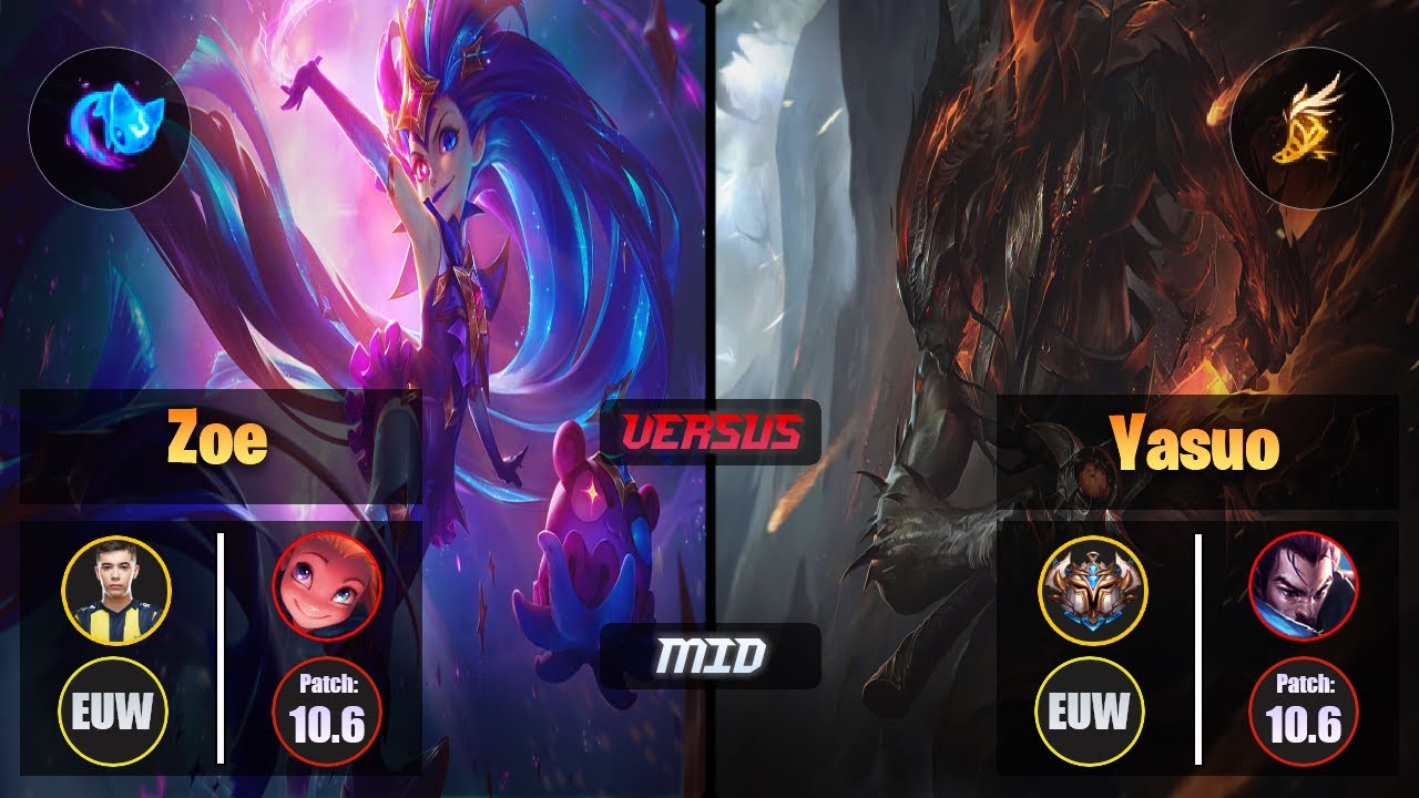 Bolulu ZOE (Mid) [Summon Aery] VS YASUO - Challenger EUW Patch 10.6