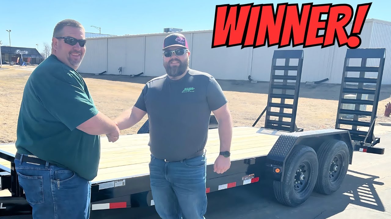 GAVE AWAY a Brand New Trailer! Will His Beater Truck Pull It?