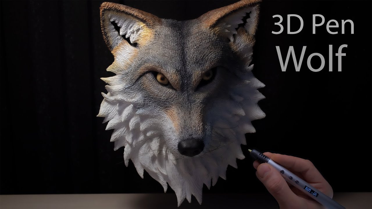 Сделал волка с помощью 3D ручка (3D Pen)